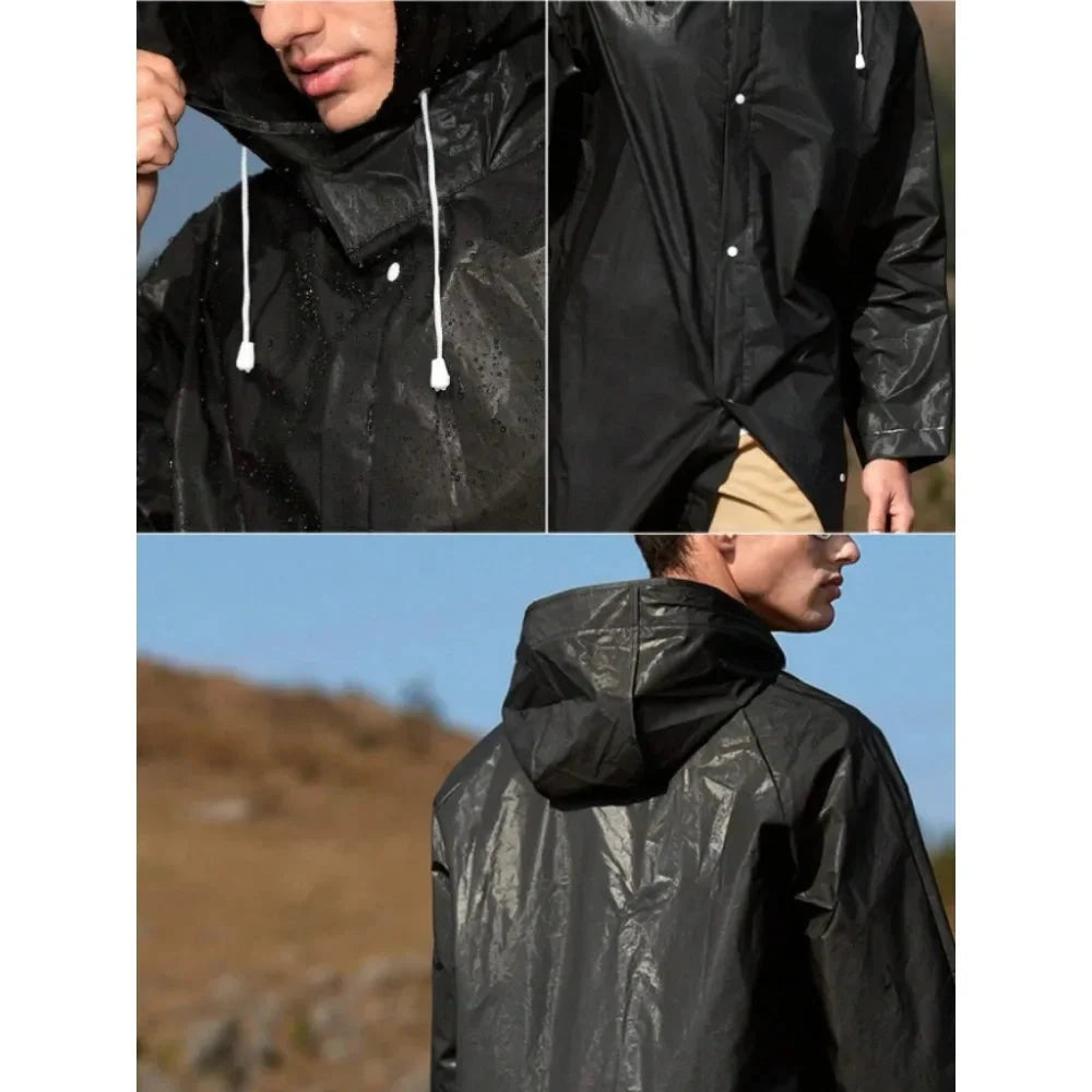 Raincoat Waterproof EVA Adults Thicken Hooded Raincoat Women GlowCart