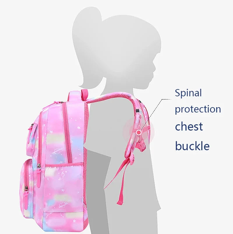 Children Girl Backpack School Bag Pink For Kid Child Teenage Schoolbag Primary Kawaii Cute Waterproof GlowCart