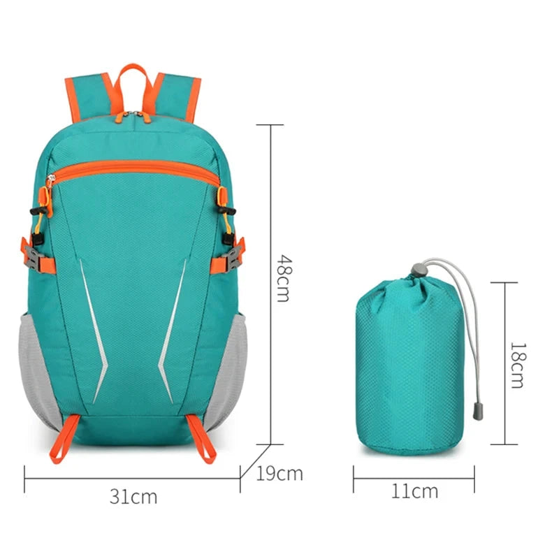 Nylon Waterproof Portable Sports Backpack  Foldable GlowCart