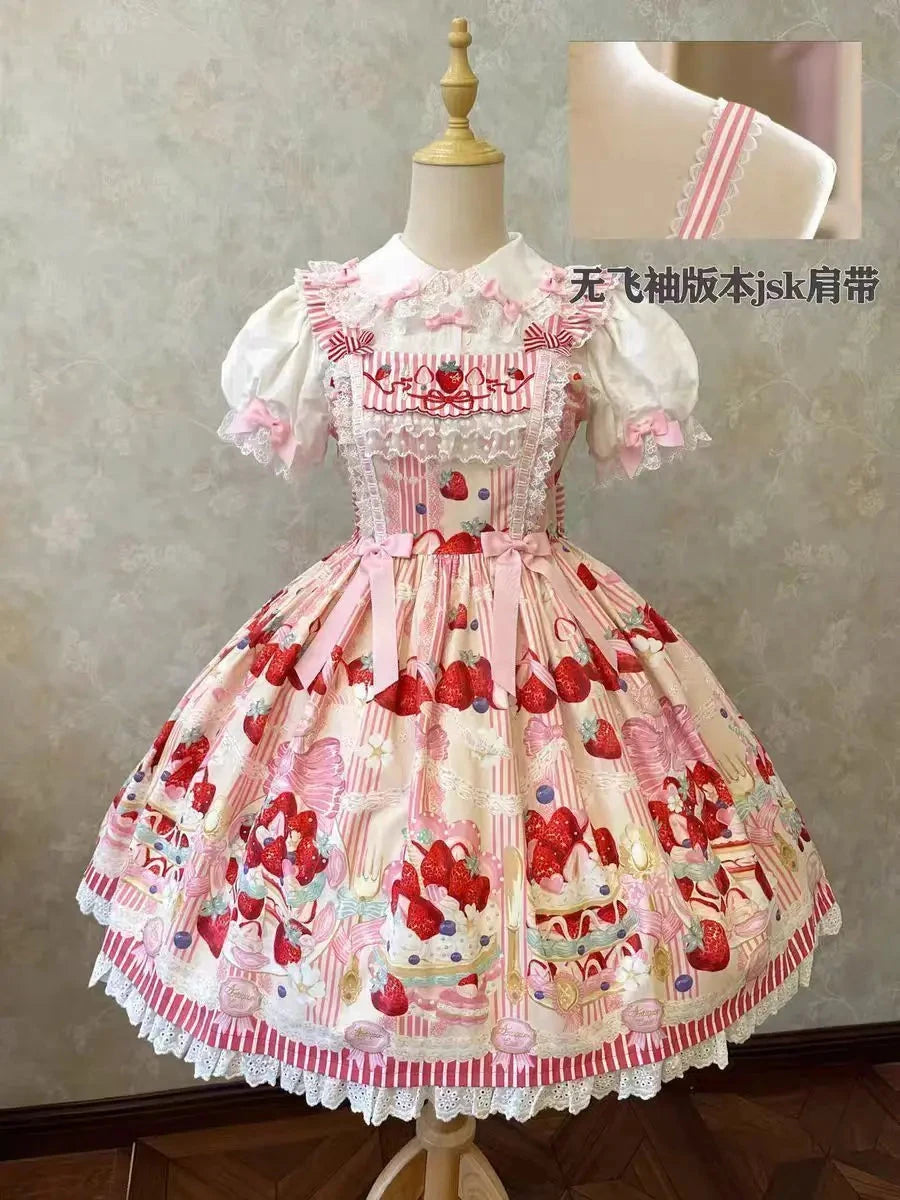 MAGOGO Victorian Sweet Lolita Jsk Dress Cute Striped GlowCart