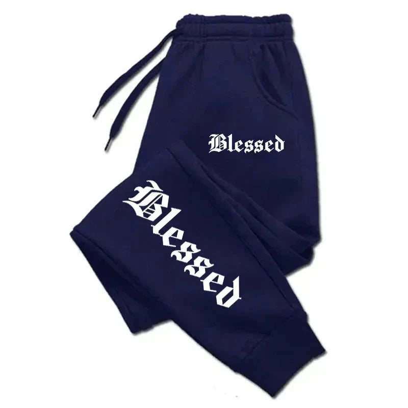 BLESSED print  men's activewear leggings Sportswear men's GlowCart