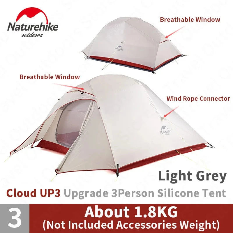 Naturehike Cloud Up 1 2 3 Person Tent Ultralight Outdoor GlowCart