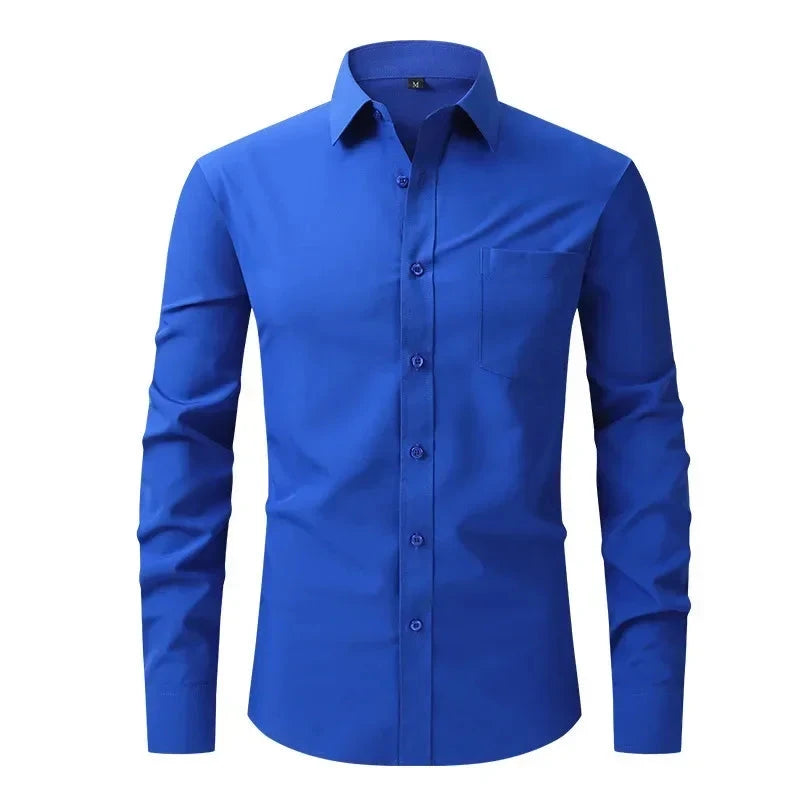 US Size Elastic Shirt New Men's Business and Leisure Long GlowCart