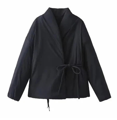 2025 Winter New Arrival Stylish Lace-Up Quilted Jacket GlowCart