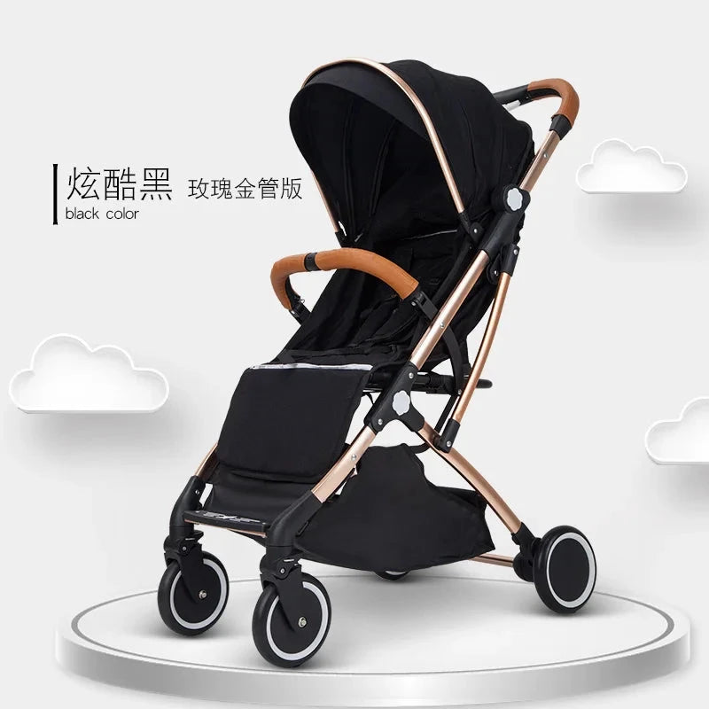 2025 New Baby Stroller, Can Sit or Lie Down, Ultra-light Trolley-type Folding Four-wheel Shock-absorbing Children's Stroller GlowCart