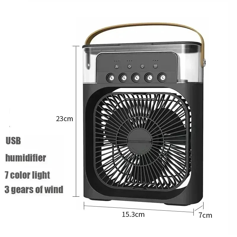 New 3 In 1 Fan AIr Conditioner Household Mini Air Cooler LED GlowCart