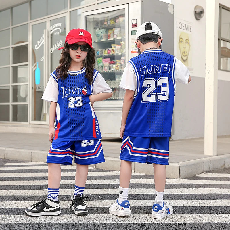 Children Basketball Jersey Boy and Girls Quick-drying comfortable Shirt Sportswear Tracksuit Kid fashion Training Sport Uniforms GlowCart