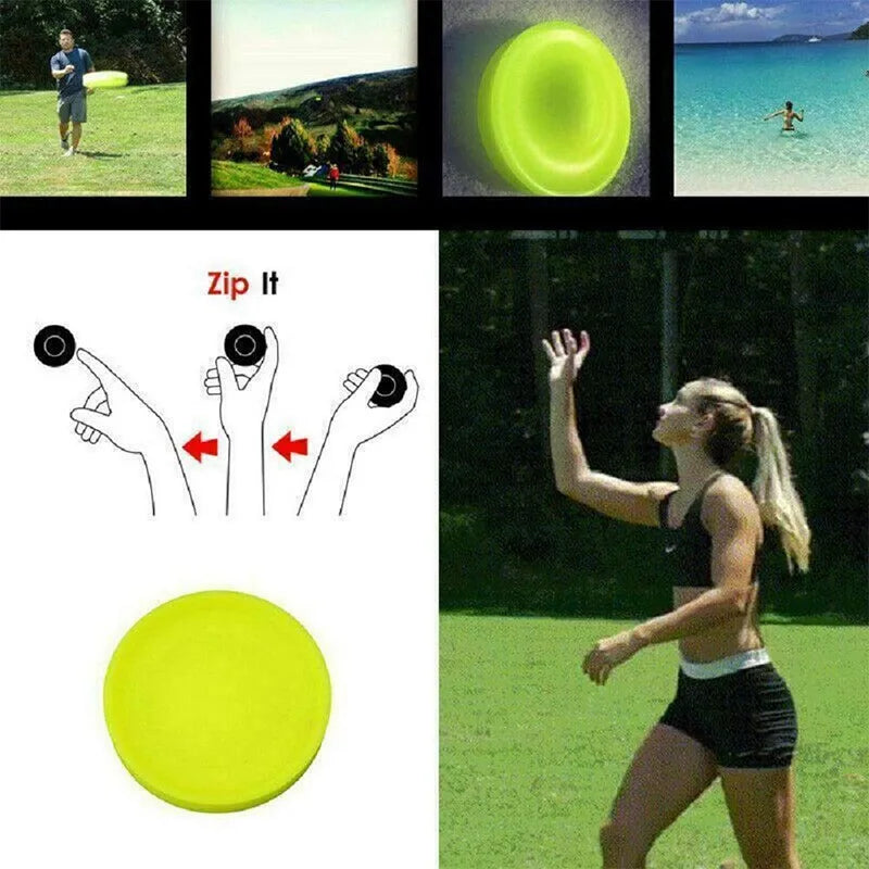 1 Pcs Mini Beach Fly Disk Kids Adult Silicone Outdoor Sports Decompression Disc Fun Entertainment Pocket Toys Xmas Gift GlowCart