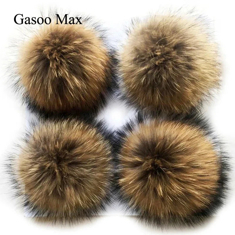 5pcs/Lot Natural Real Fur Pompoms For Knit Hats Caps GlowCart