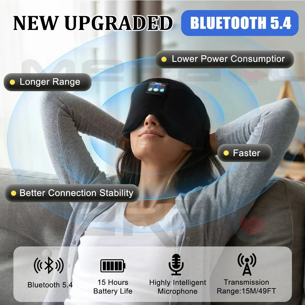 Mask for Sleep Headphones Bluetooth Travel 3D Eye Mask Music GlowCart