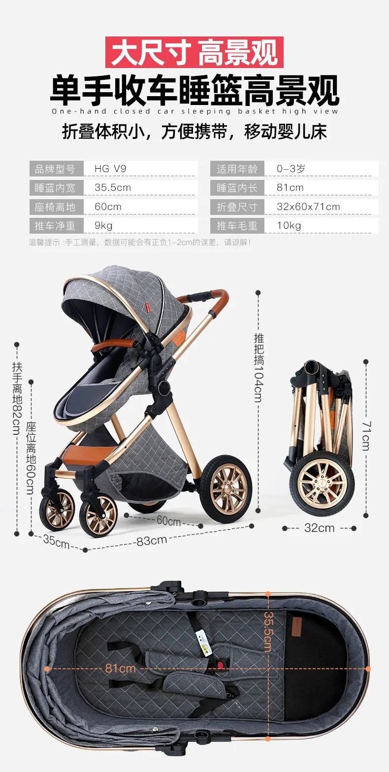 Baby stroller baby newborn items  poussette bebe 3 en 1 baby accessories baby cart baby carriage Light stroller stroller for bab GlowCart