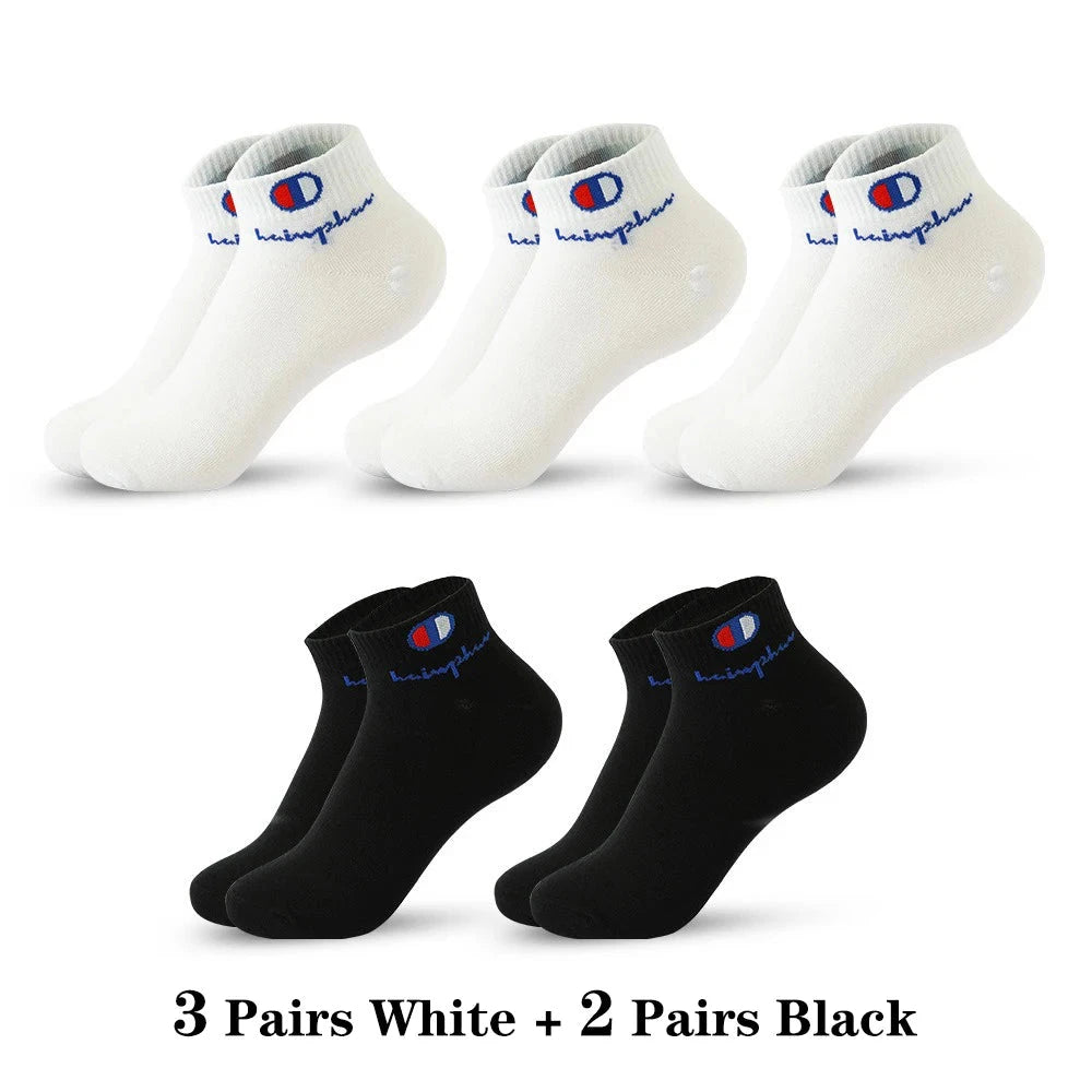 5/10/20 Pairs Men Ankle Socks Cotton Brand Classic Fashion Black White Socks Breathable Mesh Athletic Sports Socks for Summer GlowCart