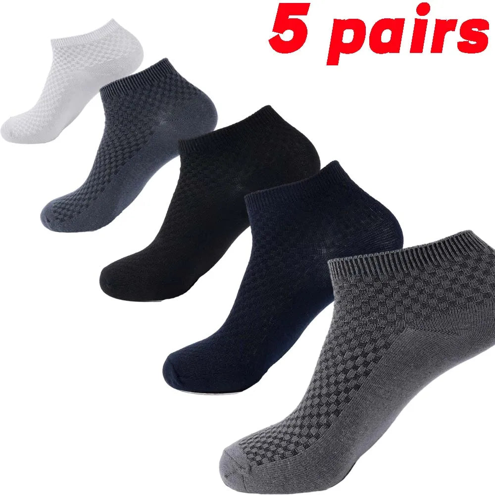 Quality Bamboo Fiber Sock New Compression Men Casual Business Anti-Bacterial Breatheable Solid Color Mid-tube Stockings GlowCart