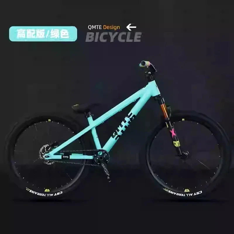 26inch Single Speed XC Mountain Bike AM Mtb Bike Cross Country Bicycle High Strength Frame Oil Disc Brake Oil and Spring Fork GlowCart