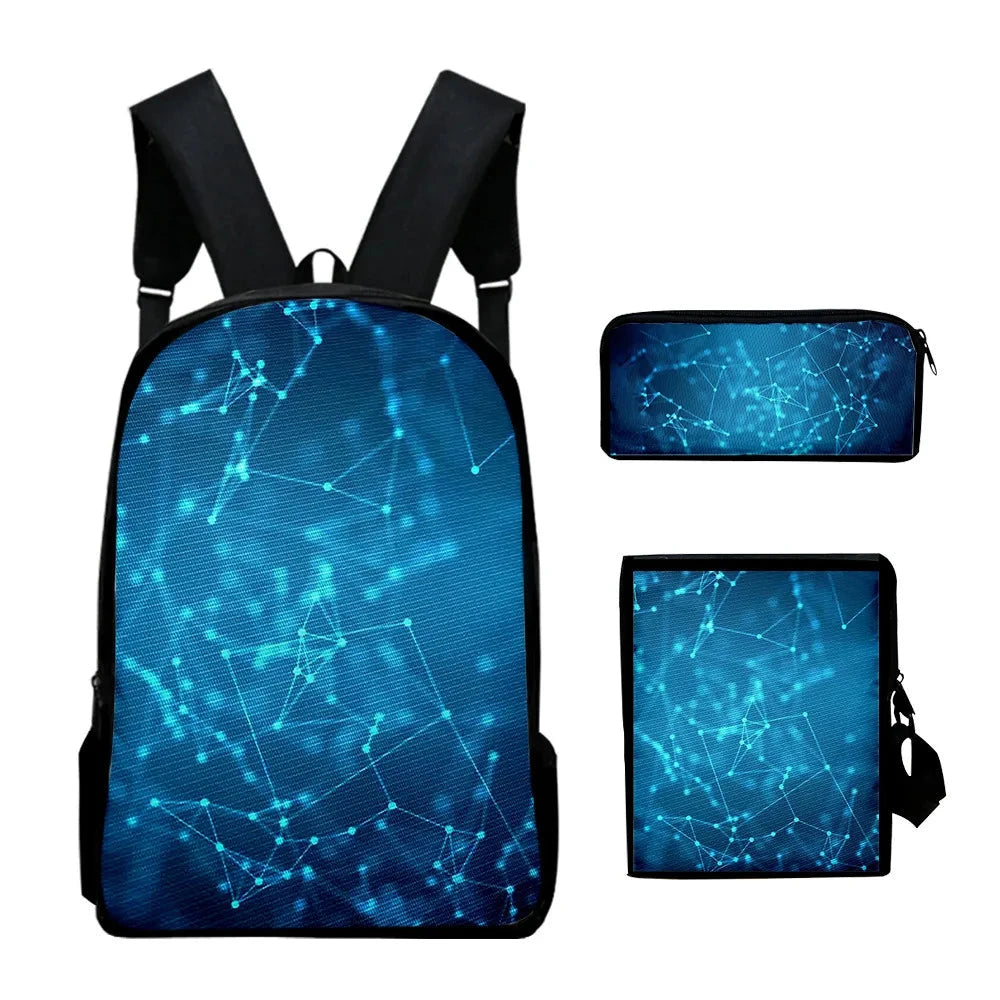 Fashion Youthful Technology style 3D Print 3pcs/Set Student GlowCart