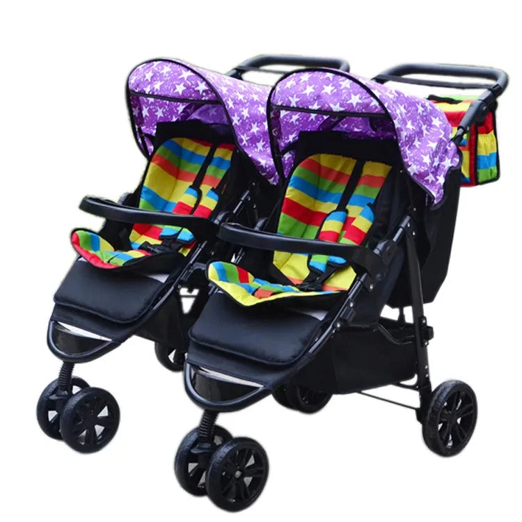 2025 Twin Baby Stroller Separable and Combinable, Foldable Stroller Enlarged and Widened, High-view Baby Stroller GlowCart