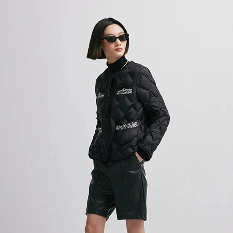 Chericom Women's Down Jacket Eye-catching Graphic Prints GlowCart