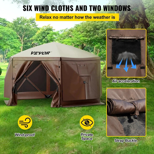Waterproof Screen Shelter w/Portable Storage Bag 8 Person GlowCart