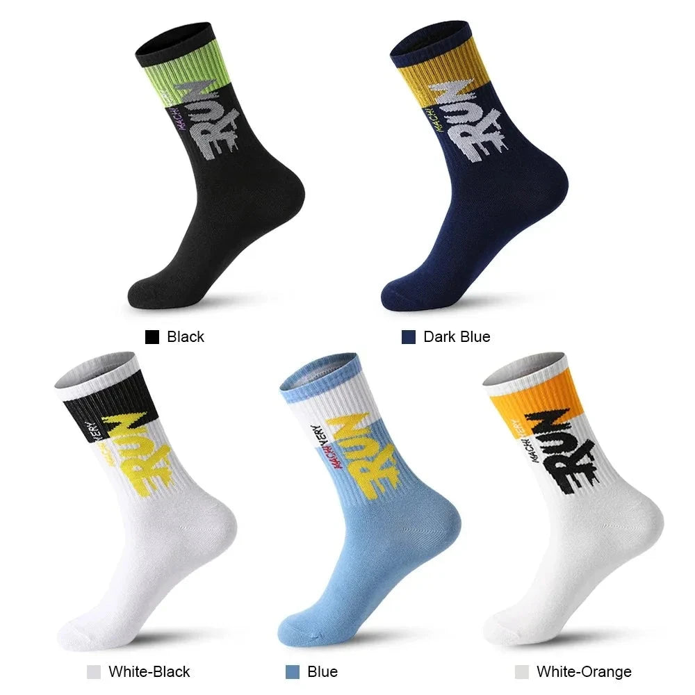 5Pairs/Lot Organic Cotton Men Socks Running Sports Socks Skateboard Casual Fashion Basketball Socks Fitness Breathable socks man GlowCart