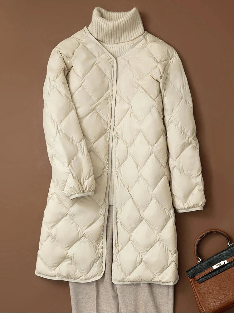 NewBang Long Ultra Light Down Jacket Women Duck Down Coat GlowCart