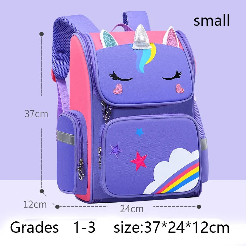 Children Girl Backpack With Large Capacity Waterproof Unicorn Print Teen School Bag for 2-16 Year Olds Cute Kawaii Kid Backpack GlowCart