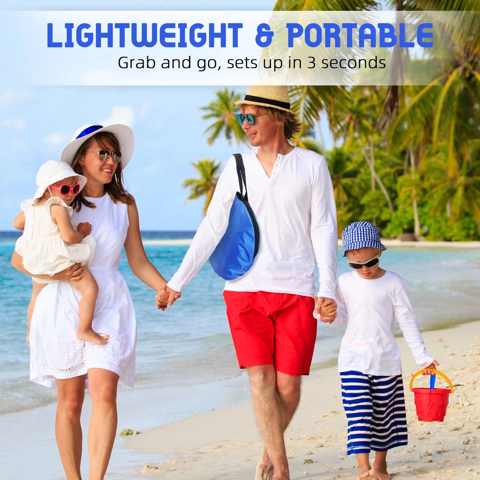 Pop Up Beach Tent Sun Shelter for Summer Camping - UPF 50+ GlowCart