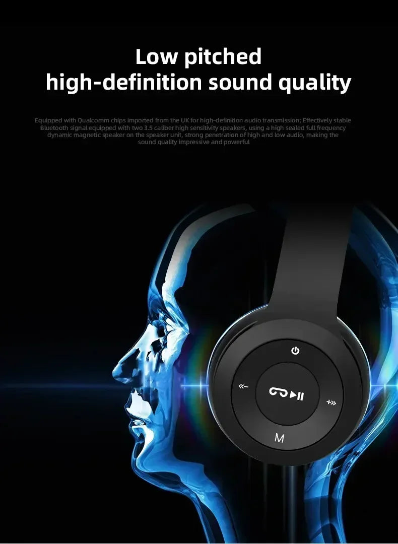 Stereo Headset 5.0 Bluetooth Headset Gamer Headphones Gaming