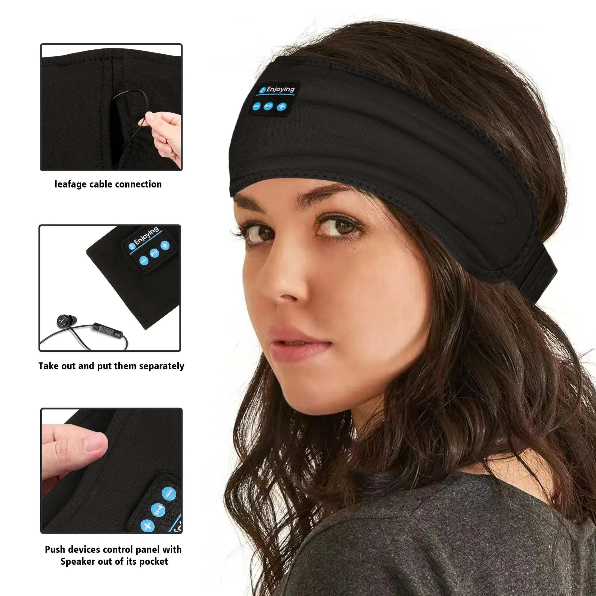 Smart Eye Mask Patch And Bluetooth Wireless Headphone 3D GlowCart
