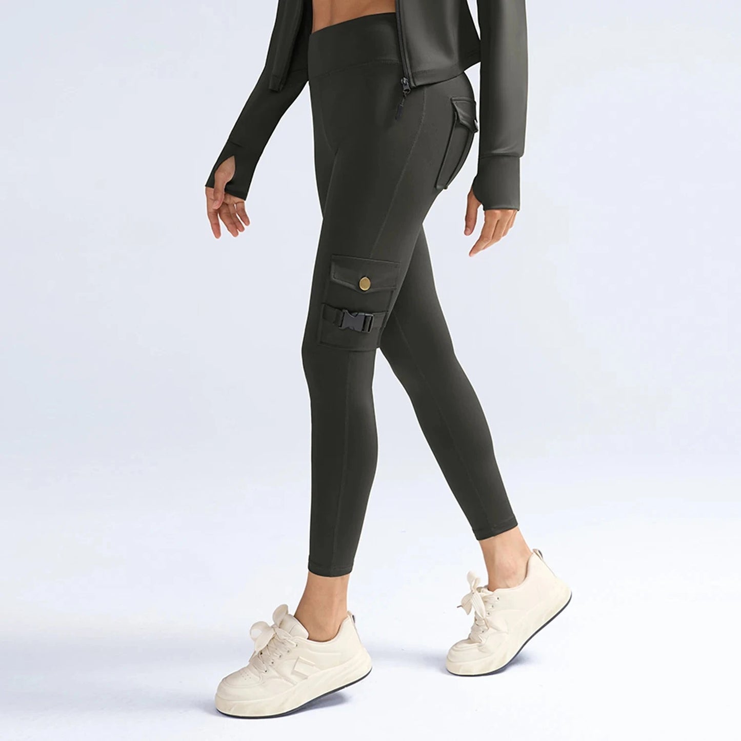 Women Workout Tight Leggings with Pockets Hidden Scrunch GlowCart