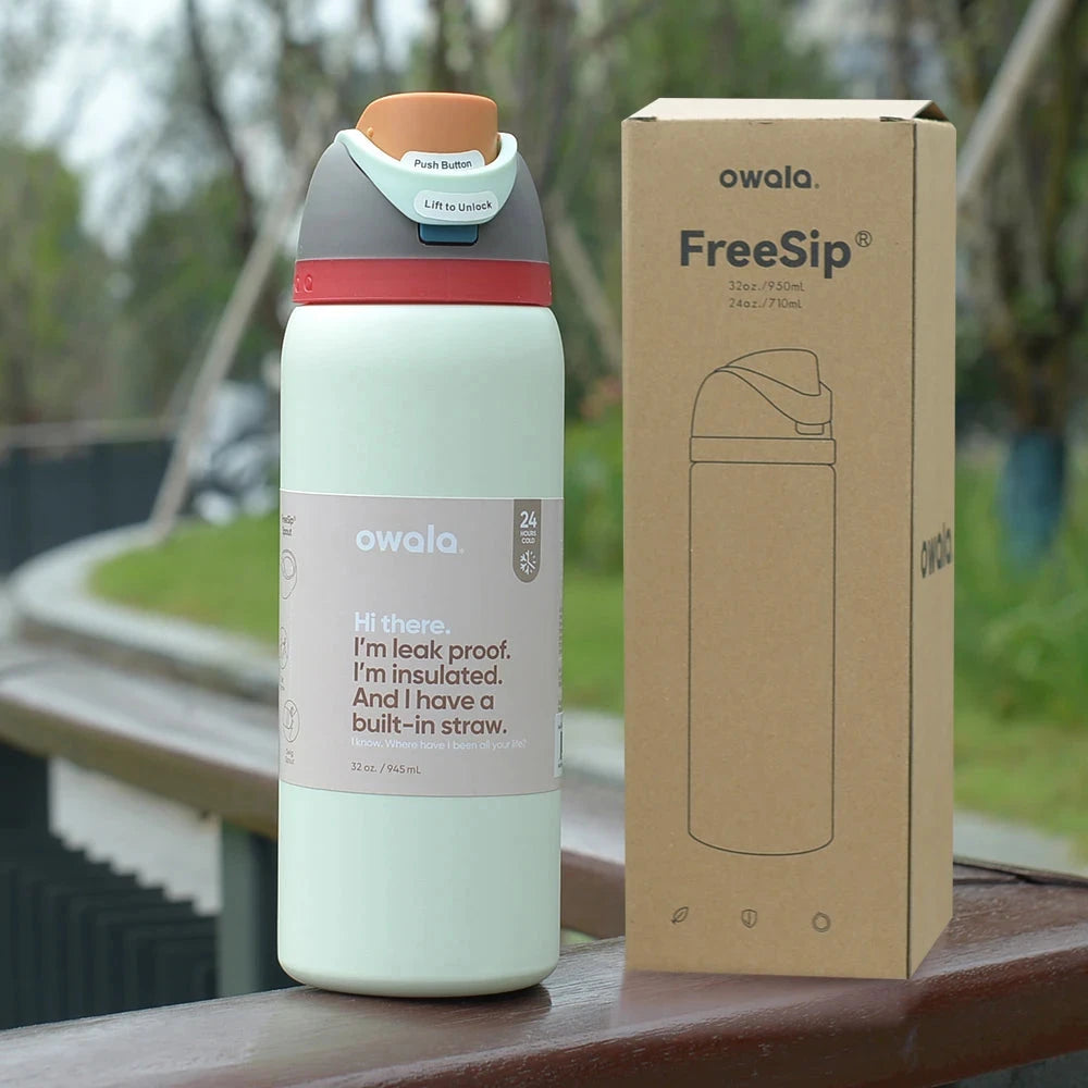 Owala Insulated Stainless Steel Water Bottle with Straw, GlowCart