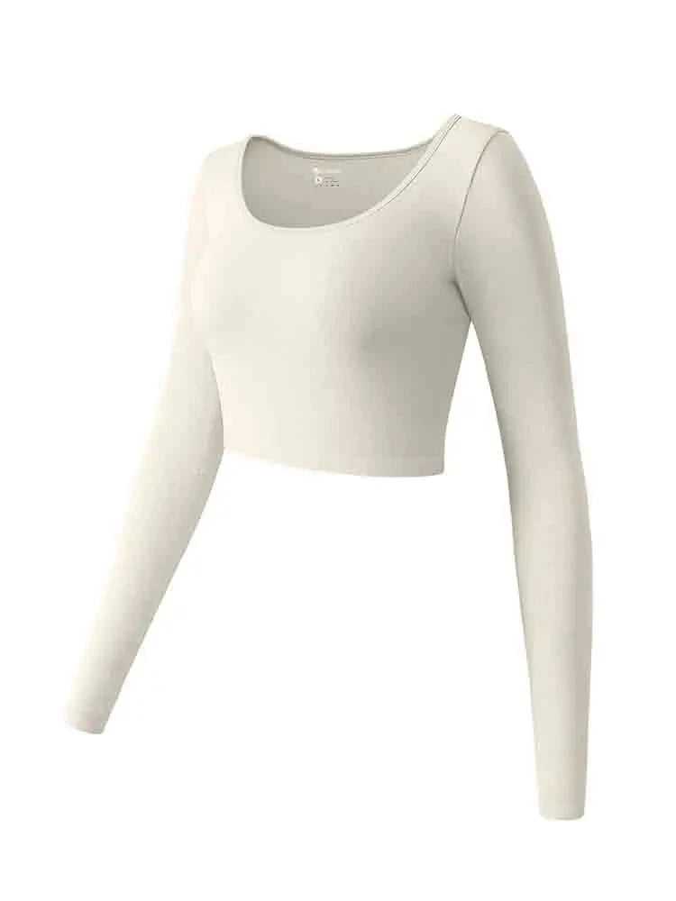 Women's Yoga Top Long Sleeved Round Neck Sports Wear Fitness Running Seamless Gym Woman Sport Shirt Female Workout Tops T-shirt GlowCart