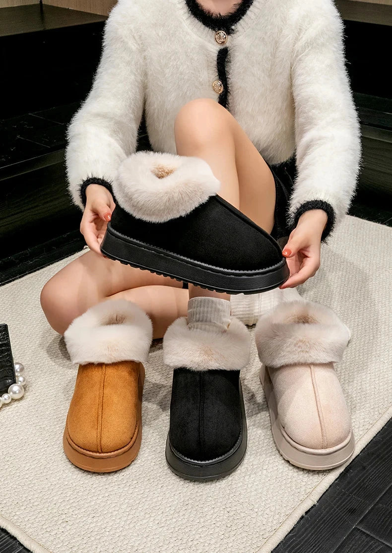 2025 High Quality of  Women's Fashion Snow Boots Fluffy GlowCart