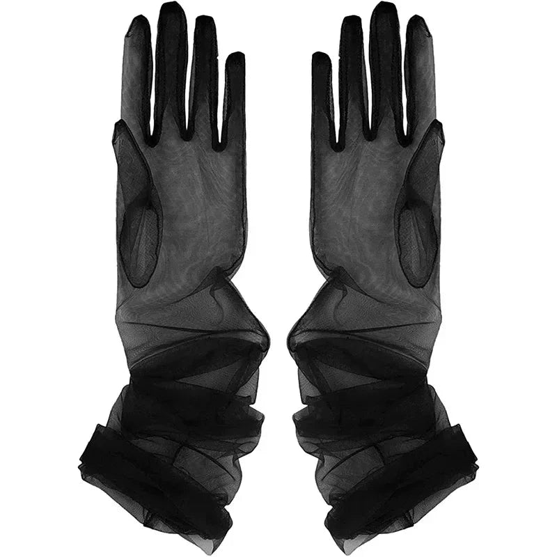 Women's Sexy Transparent Gloves Mesh Tulle Extra Long Gloves GlowCart