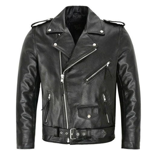 Men PU Leather Jacket Motorcycle Fashion Slim Fit Leather GlowCart
