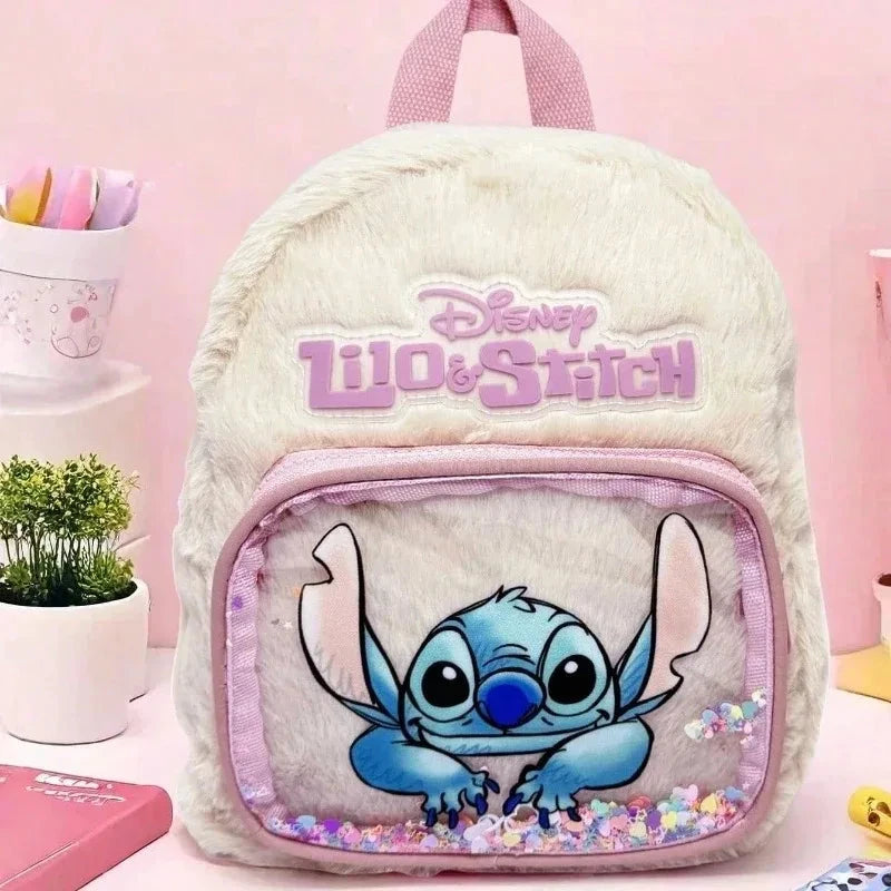 MINISO New Mickey Mouse Cartoon Fashion Backpack Women's Minnie Canvas School Bag Large Capacity Backpack Girls Mochila GlowCart