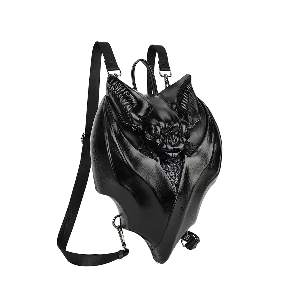 New Girl Gothic Black Bat Shaped Halloween Backpack Handbag GlowCart