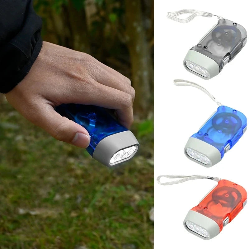 Outdoor Self-Powered Dynamo Flashlight Camping Hiking Hand GlowCart