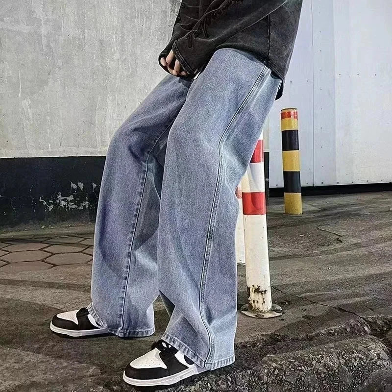2023New Streetwear Loose Jeans Men Korean Style Fashion GlowCart
