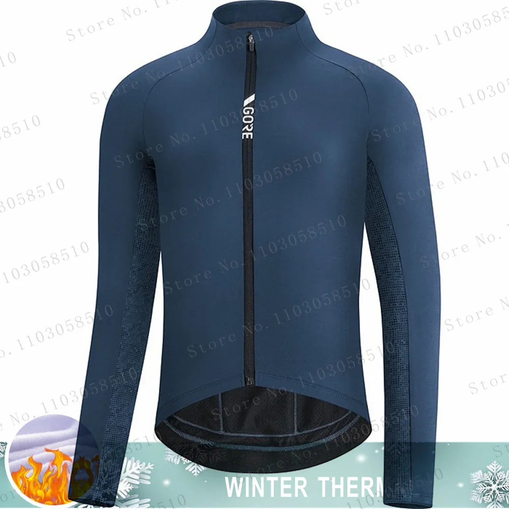 Winter Jersey Men's Thermal Fleece Bicycle Clothing MTB Long Sleeve Warm Tops Road Bike Outdoor Sports Jacket Bike Clothing GlowCart
