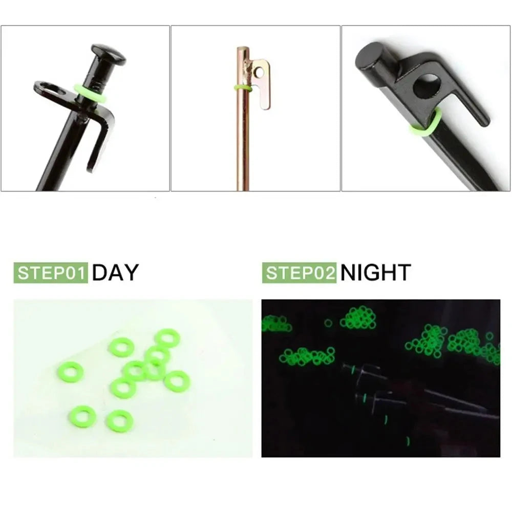 10-100pcs Silicone Luminous Tent Ground Nail Ring O-shaped GlowCart