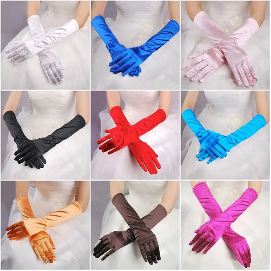 Classic Adult 21 Colors  Elbow Stretch Satin Finger 38 cm GlowCart
