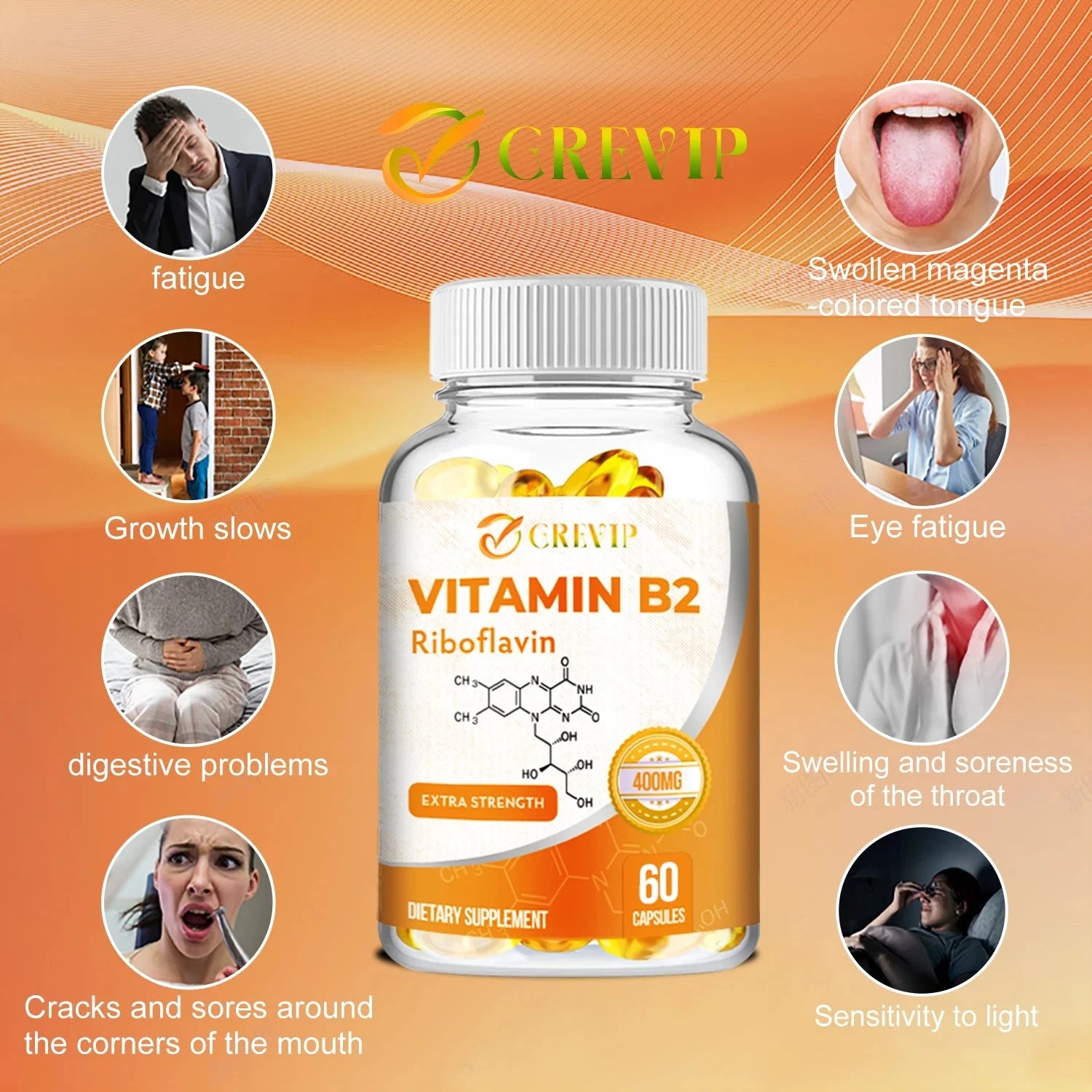 Vitamin B2 400mg - Promotes Energy Production and GlowCart