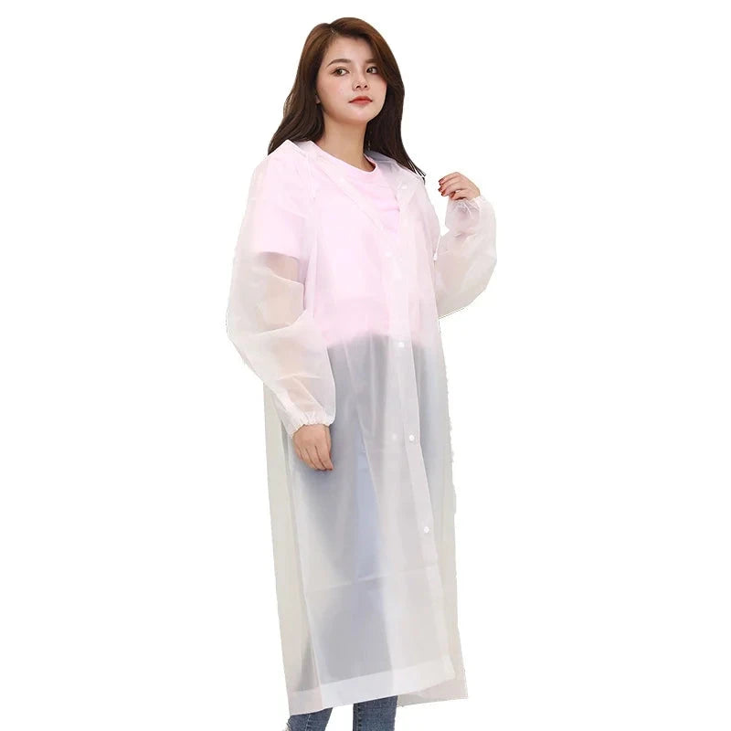 Unisex Hooded Rain Coat Women Men Impermeable Thickened GlowCart