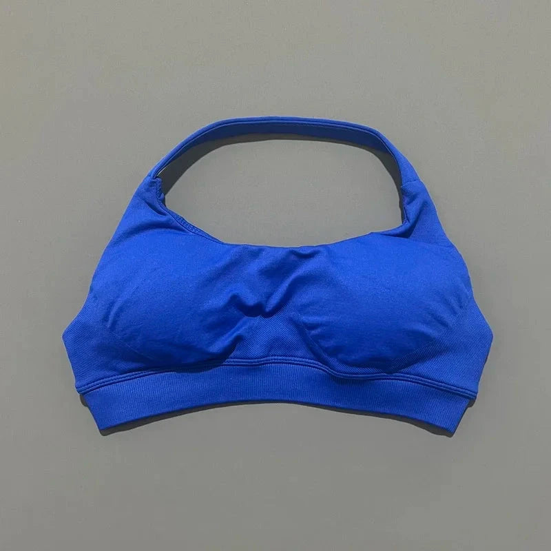 HISTELLO Impact Sports Bra Women Seamless Halter Clothes Push-up Vest Brassiere Gym Top Backless Yoga Workout Running Underwear GlowCart