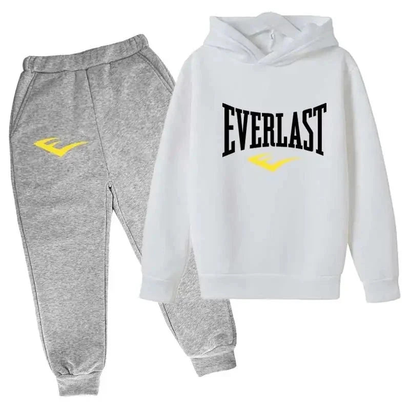 Autumn Winter Casual Letter Print Children Hoodies 2 Piece Set+Pants Suit Pullovers 2-13y Boys Girls Trend Outfits Warm Clothes GlowCart