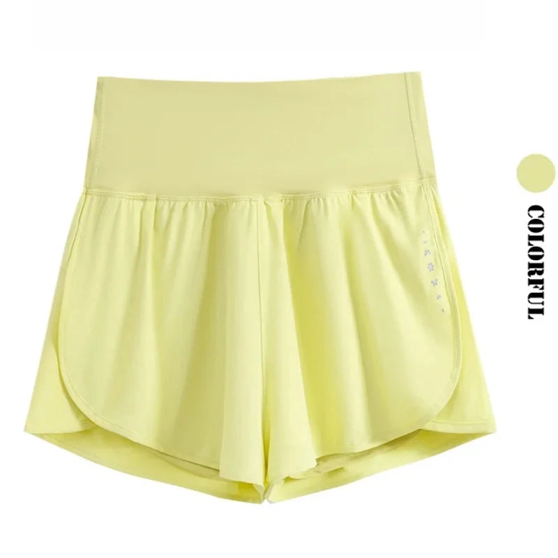 DRUR Women Yoga Shorts High Waist Double Layer Running Gym Shorts With Pocket Summer Sportswear Fitness Clothes Jogger Short New GlowCart