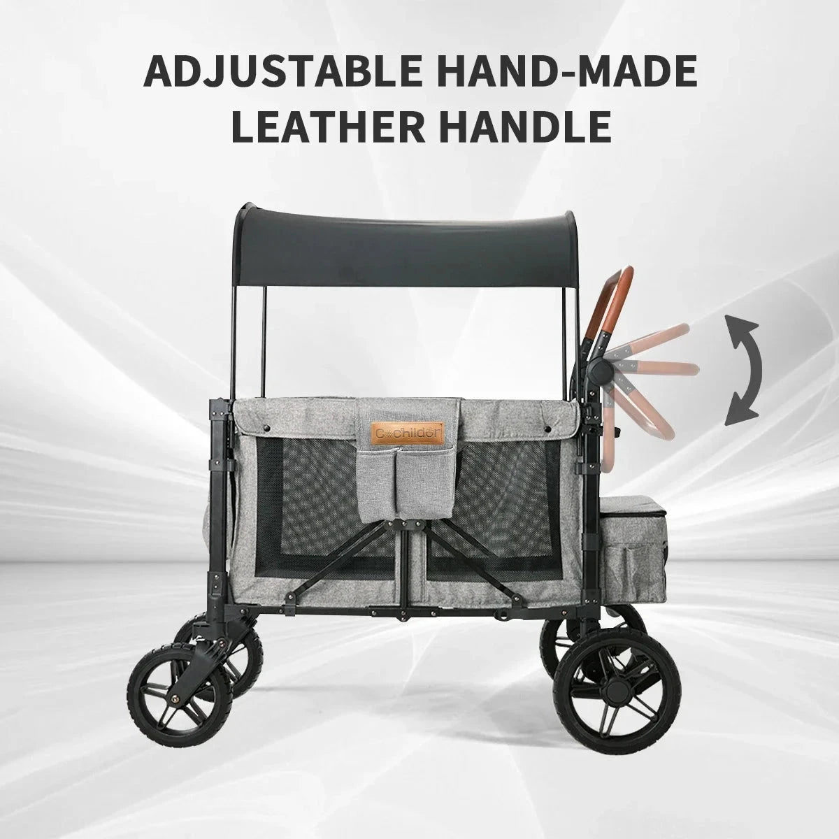 Camping cart that can seat four children, Foldable baby stroller, with shock absorption function, suitable for autumn travel GlowCart