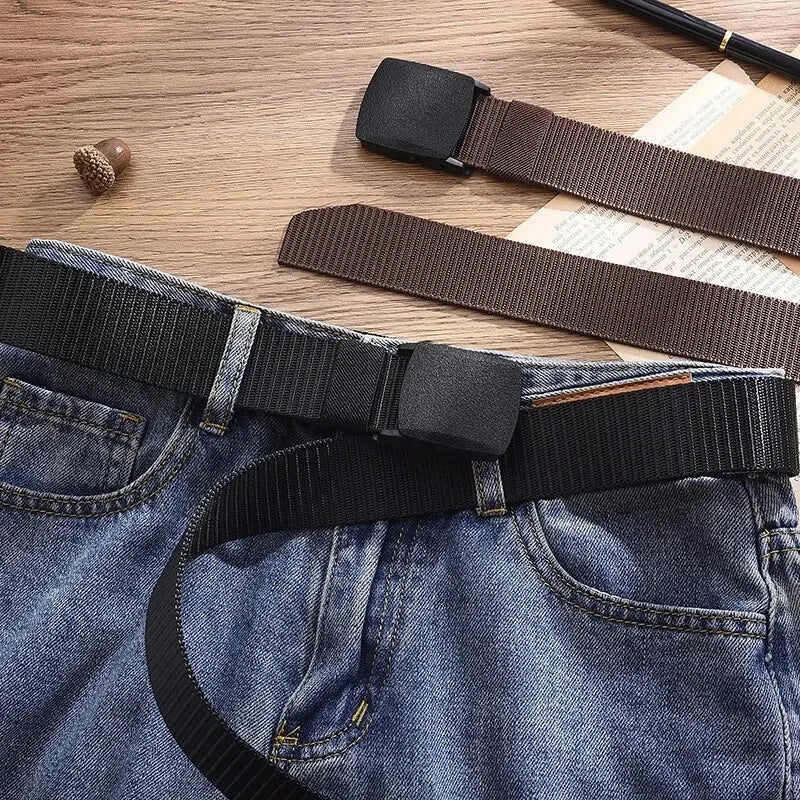 Men's Belt Outdoor Casual Canvas Belt Metal Free Training GlowCart