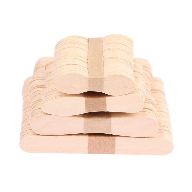 50Pcs Wax Waxing Disposable Sticks Wood Tongue Depressor GlowCart