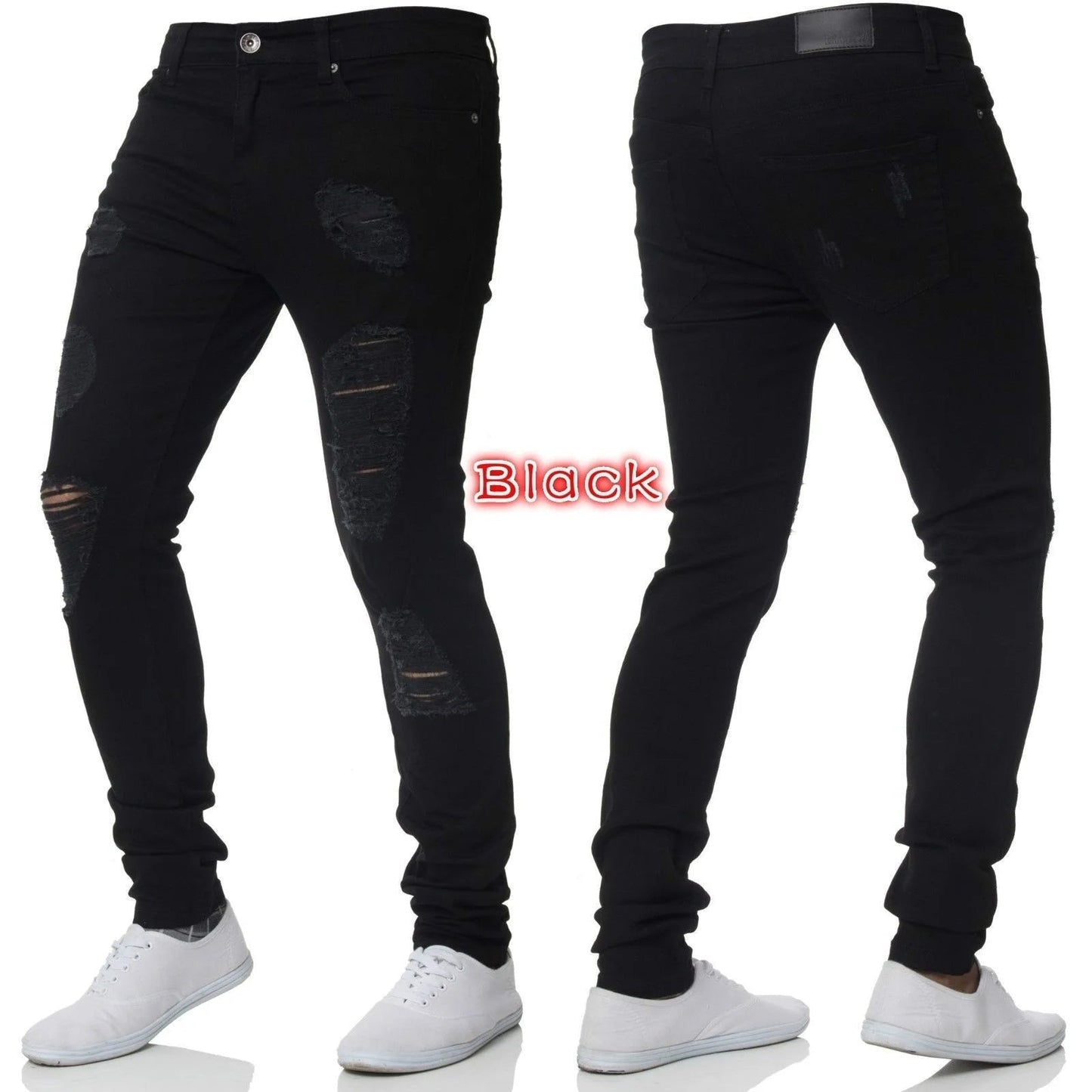 2024 Men Jeans Solid Pockets Stretch Denim Straight Pants Spring Summer Business Casual Trousers Daily Streetwear Men's Clothing GlowCart